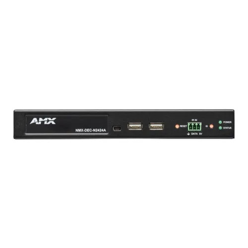 AMX JPEG 2000 4K60 4:4:4 HDR Video Over IP Decoder, Stand Alone with PoE+, KVM, AES67, Stand-Alone