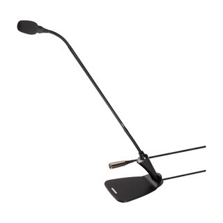 GOOSENECK MIC BLK W/BASE/SWITCH/LED, 18"