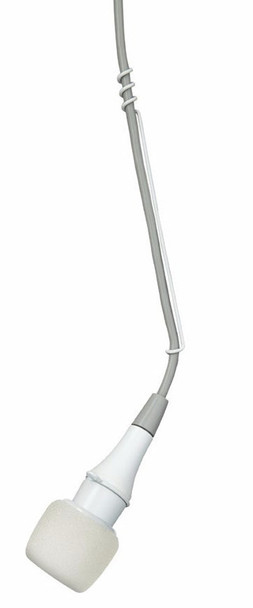 Cardioid, Low Profile Overhead Condenser Microphone,Attached 25' Cable, Inline Preamplifier,White