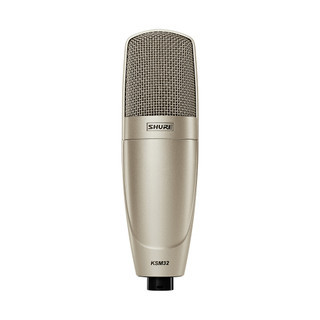 Shure Cardioid Studio Condenser Microphone–Studio Model (Champagne), with A32SM and Aluminum Case