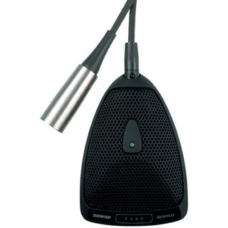 Shure Cardioid - Condenser Boundary Microphone, Built-in Preamp, Attached 12' Unterminated Cable, Logic Functions, Programmable Switch and LED Indicator