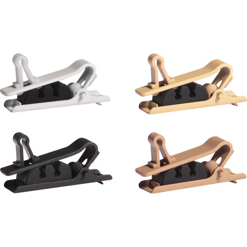 Shure SINGLE TIE CLIP MIX, 1 BLACK/1 TAN/1 COCOA/1 WHITE