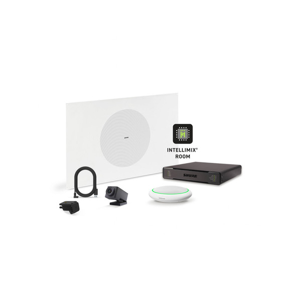 Shure ECOSYSTEM BUNDLE 310M: (1) MXA310, (1) IMX-RM8-SUB3, (1) MXN5W-C + Tile Bridge, (1) HUDDLY IQ, (1) HUDDLY-DMB, (1) USB3-CA-90-2M