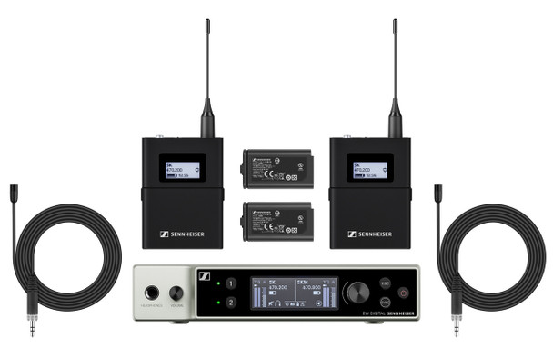 Sennheiser, EW-DX MKE 2 Set (V5-7), Digital Wireless Lavalier System with MKE 2 Microphones