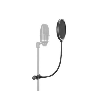 Neumann PS 15 13 cm diameter pop screen supplied complete with gooseneck and clamp.