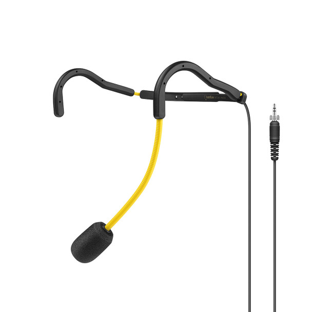 Sennheiser, HT 747 Yellow Sweat-Resistant Fitness Headset, Supercardioid, Adjustable Neckband, Flexible Mic Boom, Includes Yellow Windscreen