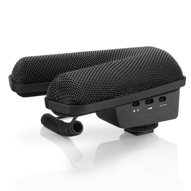 Sennheiser, MKE 440 Stereo Shotgun Microphone, Supercardioid Condenser, Hot Shoe Mount, Built-In Elastic Suspension, Includes Sensitivity Adjustment, Low-Cut Filter, Batteries, and 3.5 mm Cable