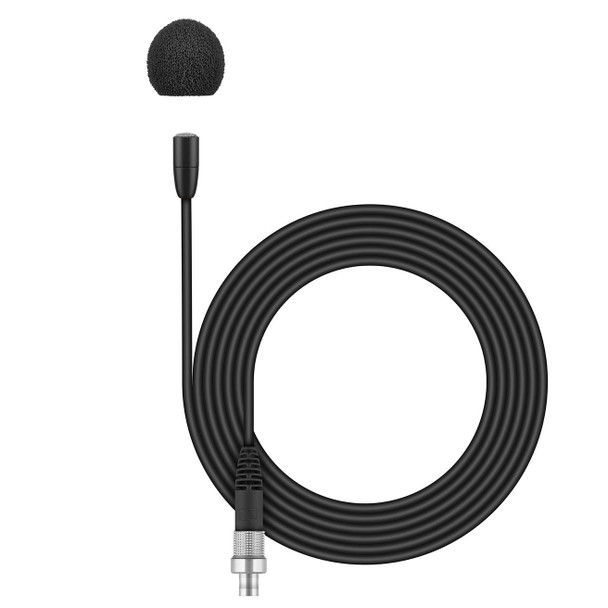 Sennheiser, MKE Essential Black 3-Pin Lavalier Microphone Kit, Omnidirectional Condenser, Includes 1.6m Cable, Microphone Clamp, and Foam Windscreen