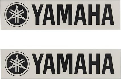 Yamaha BD LOGO SM BK Bass Drum Head Logo Decal 2-Pack, Black, 1.87"H x 8.25"W
