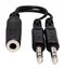 Hosa YPP-308 6" 1/4" TRSF to Dual 1/4" TRS Audio Y-Cable