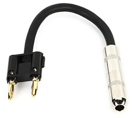 Hosa BNP-116BK 1/4 inch TS Female to Dual Banana Speaker Adapter - Black