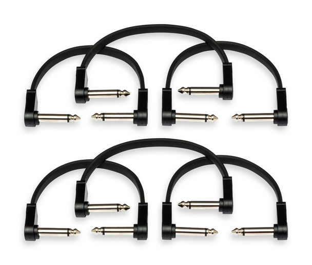 Hosa CFP-606 Flat Guitar Pedalboard Patch Cable - Right Angle to Right Angle - 6 inch (6-pack)