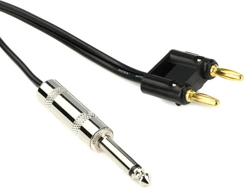 Hosa Technology  SKZ-620BN Speaker Cable, Hosa 1/4 in TS to Dual Banana, Black Zip, 20 ft