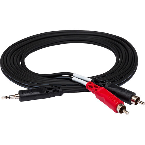Hosa CMR-206 Stereo Breakout Cable - 3.5mm TRS Male to Left and Right RCA Male - 6 foot