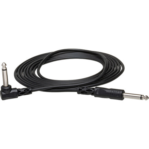 Hosa CPP-103R Interconnect Cable - 1/4-inch TS Male to Right-angle 1/4-inch TS Male - 3 foot
