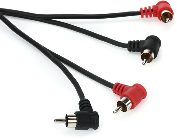 Hosa CRA-201RR Stereo Interconnect Cable - Dual Right-Angle RCA to Same - 1 meter