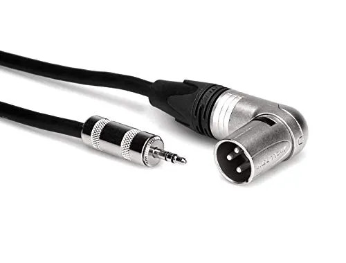 Hosa MMX-001.5SR Microphone Cable - 3.5 mm TRS Male to Neutrik Right-angle XLR Male - 1.5 foot