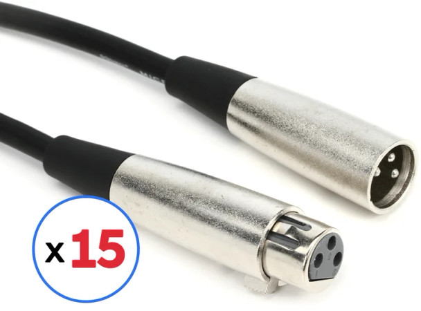 Hosa MCL-150 Microphone Cables - 50 feet, 15-pack