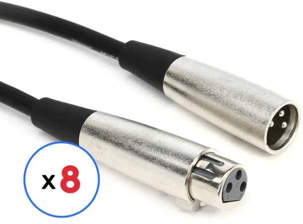 Hosa MCL-110 Microphone Cables - 10 feet, 8-pack