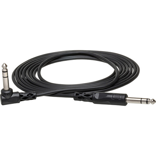 Hosa CSS-115R Balanced Interconnect Cable - 1/4-inch TRS to Right-Angle 1/4-inch TRS - 15 foot