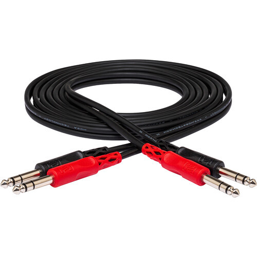 Hosa CSS-204 Stereo Interconnect Cable - Dual 1/4-inch TRS to Same - 4 meter