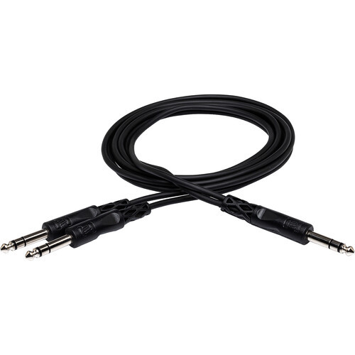 Hosa CYS-103 Y Cable - 1/4-inch TRS Male to Dual 1/4-inch TRS Male - 3 foot