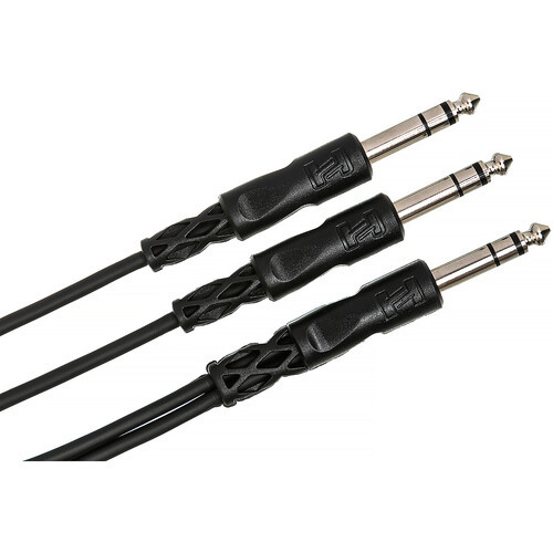 Hosa CYS-105 Y Cable - 1/4-inch TRS Male to Dual 1/4-inch TRS Male - 5 foot