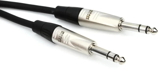 Hosa HSS-050 Pro Balanced Interconnect Cable - REAN 1/4-inch TRS Male to REAN 1/4-inch TRS Male - 50 foot