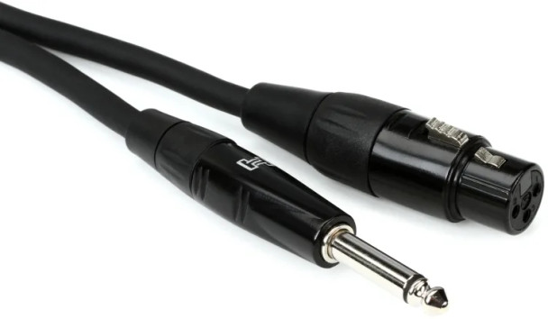 Hosa HMIC-025HZ Pro Microphone Cable - REAN XLR Female to 1/4-inch TS Male - 25 foot
