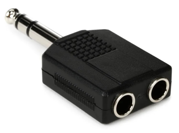 Hosa GPP-359 Dual 1/4-inch TRS Female to 1/4-inch TRS Male Adapter