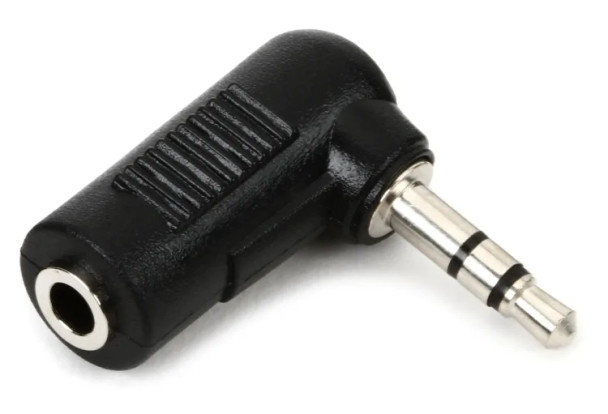 Hosa GMP-272 3.5mm TRS Female to 3.5mm TRS Male Right Angle Adapter