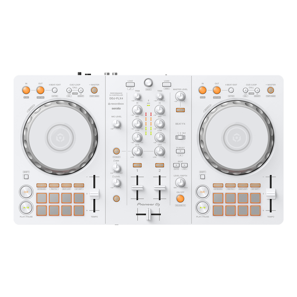 Pioneer DJ DDJ-FLX4 White Limited Edition Portable 2-Channel rekordbox DJ and Serato Controller