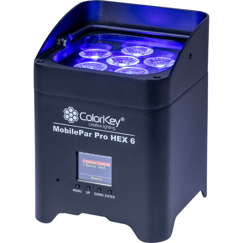 ColorKey, CKU-6230, MobilePar Pro HEX 6 High-Output Battery-Powered LED PAR Wash Light for Professional Event and Stage Lighting Use