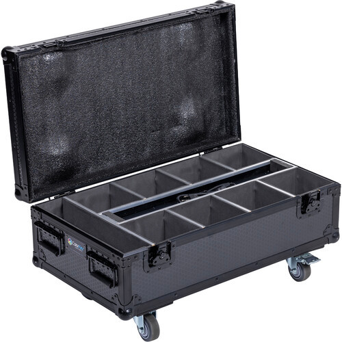 ColorKey, CKU-9079, 8-Piece Charging Road Case for MobilePar Pro HEX 6 Lighting Fixtures with Integrated Charging System for Professional Event Transport and Storage