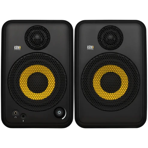 KRK GoAux 4 Portable Powered Studio Monitors – Compact 4” Bi-Amplified Monitor System (GOAUX4-NA)