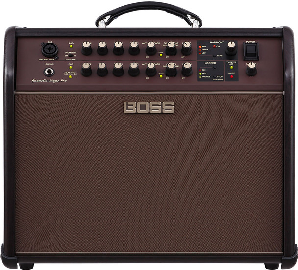 BOSS Acoustic Singer Pro 120W Bi-Amp Acoustic Amplifier with Vocal Harmony, Built-In Looper, Acoustic Resonance, Effects, and USB Recording for Acoustic Guitar and Vocals (ACS-PRO)