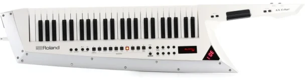 Roland AX-Edge Shoulder Synthesizer Keytar with 49 Full-Size Keys, 500+ Preset Sounds, Bluetooth MIDI, USB Connectivity, and Battery-Powered Performance, White (AX-EDGE-W)