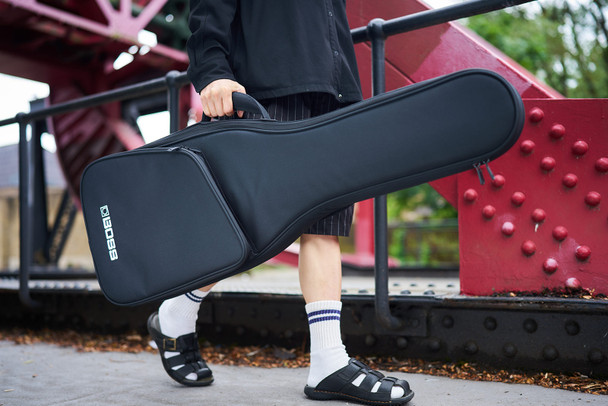 BOSS CB-EG20 Electric Guitar Gig Bag, Slimline 400D Polyester Carrying Case with Padded Protection, Velvet Interior, Neck Support and Accessory Storage (CB-EG20)
