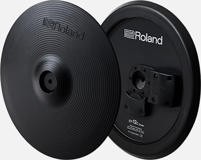 ROLAND 12-Inch V-Cymbal Crash Cymbal Pad, 2-Zone with Choke Control, Black (CY-12C-BK)