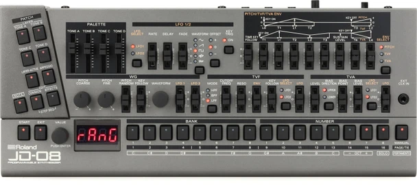 Roland JD-08 Boutique Series JD-800 Sound Module with 4-Part Layering, 2-Part Polyphonic Sequencer, Arpeggiator and USB-C Audio/MIDI (JD-08)