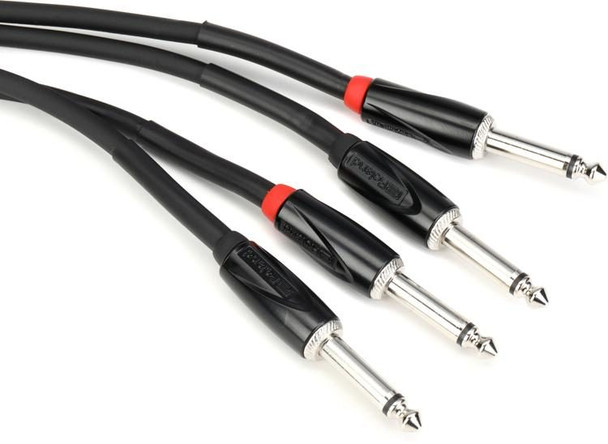 Roland Black Series RCC-10-2814 Interconnect Cable, 10 ft / 3 m Dual 1/4" TS to Dual 1/4" TS, Oxygen-Free Copper and Spiral Shielding (RCC-10-2814)