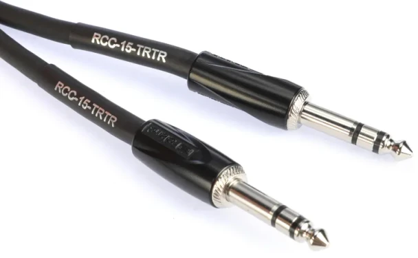 Roland Black Series 15 ft./4.5 m Balanced Interconnect Cable, 1/4" TRS to 1/4" TRS (RCC-15-TRTR)