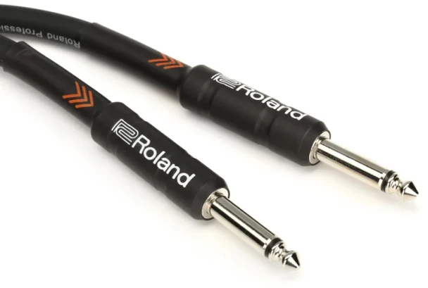 Roland RIC-B10 Black Series 10ft / 3m Instrument Cable, 1/4" TS Male to 1/4" TS Male, Straight Connectors, Oxygen-Free Copper Core (RIC-B10)