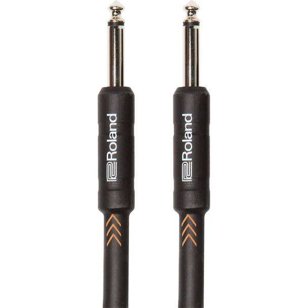 Roland RIC-B25 Black Series 25ft / 7.5m Instrument Cable, 1/4" TS Male to 1/4" TS Male, Straight Connectors, Oxygen-Free Copper Core (RIC-B25)