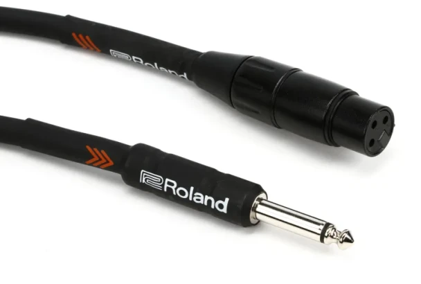Roland Black Series 20 ft./6 m Hi-Z Microphone Cable, Heavy-Duty Connectors, Oxygen-Free Copper (RMC-B20-HIZ)