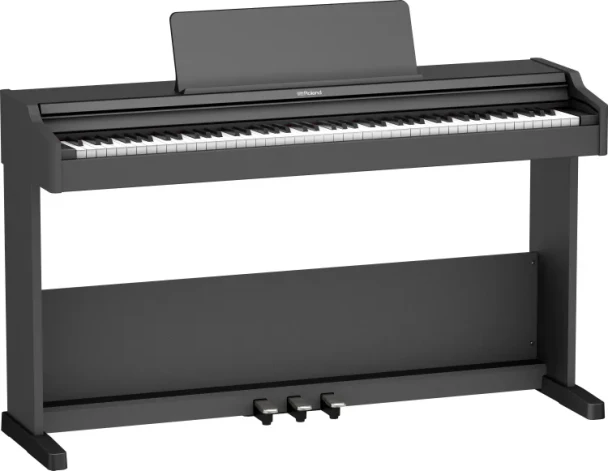 Roland RP107 Digital Upright Piano, 88-Key PHA-4 Standard Weighted Keyboard, SuperNATURAL Piano Sound Engine, Triple Pedals, Bluetooth, USB, Black (RP107-BK)