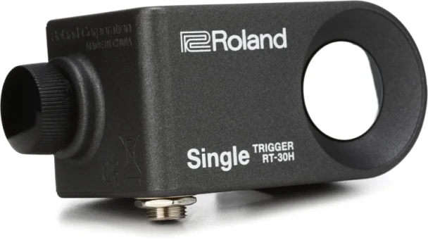 Roland RT-30H Single Drum Trigger, Acoustic Tom Trigger, Low-Profile Hoop Mount, TRS Cable Included (RT-30H)