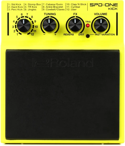 Roland SPD::ONE KICK Electronic Kick Drum and Stomp Percussion Pad with 22 Built-In Sounds, Custom WAV Sample Import, USB-MIDI, Reverb, Distortion, and Adjustable Sensitivity (SPD-1K)