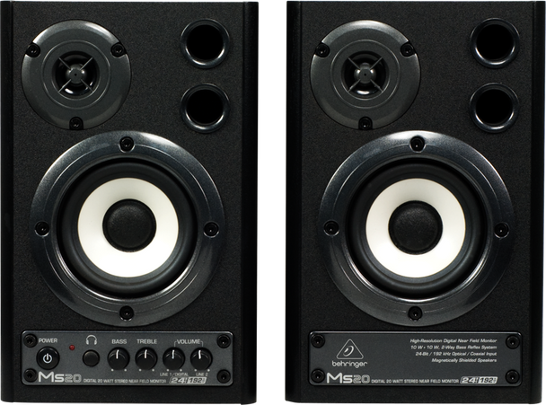 Behringer MS20 24-Bit/192 kHz Digital 20-Watt Stereo Near Field Monitors