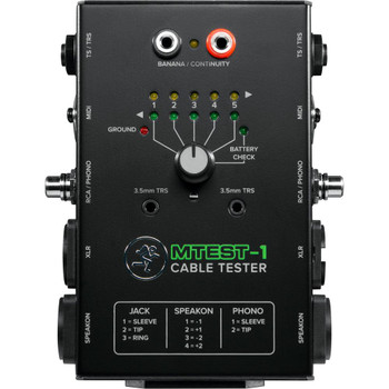 Mackie MTest-1 Cable Tester with Multi-Connector Support for Audio and Signal Verification (2060280-00)
